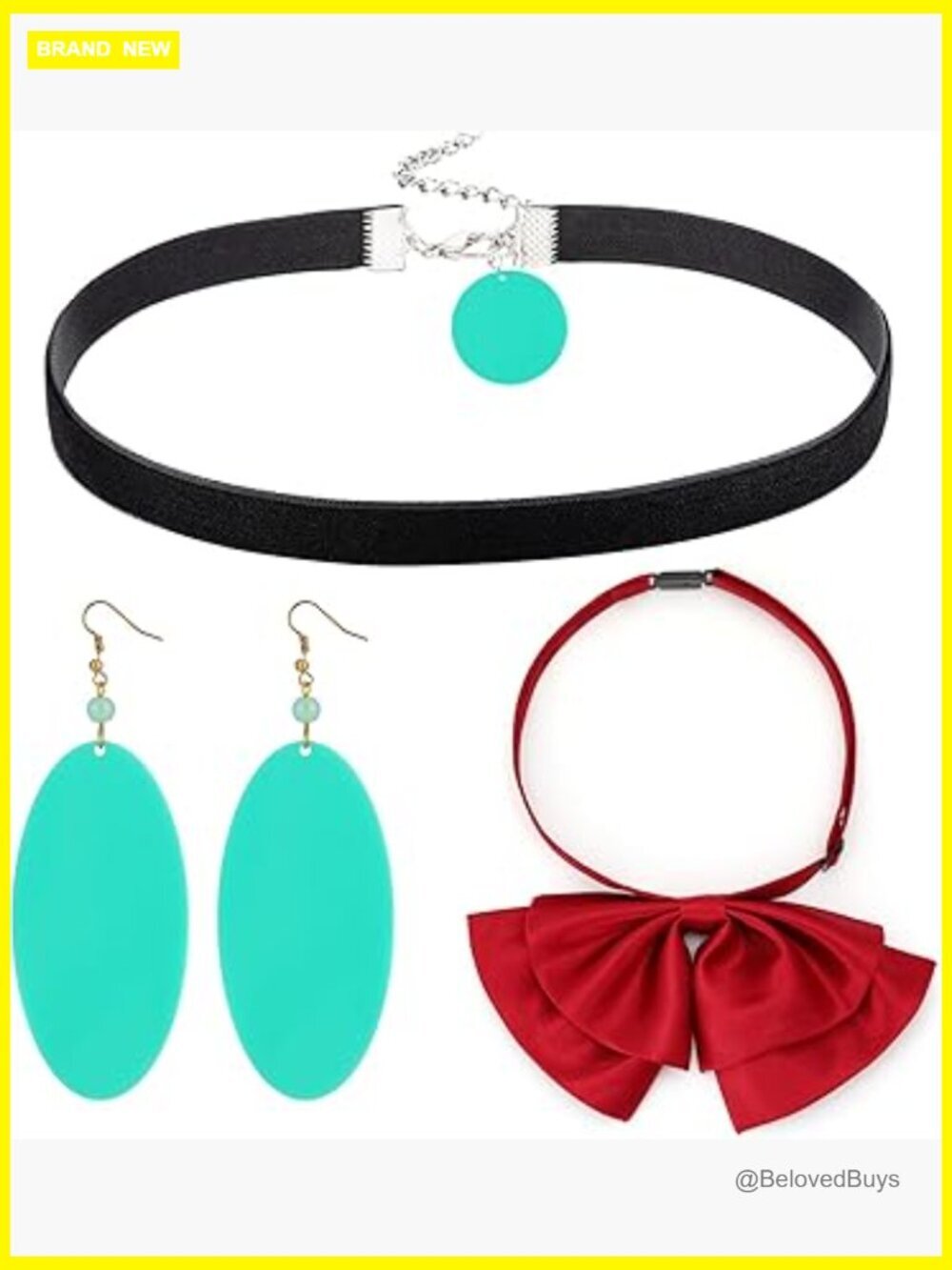 Cosplay Set Earrings Choker Bow Tie Party Halloween Costume Accessories Women